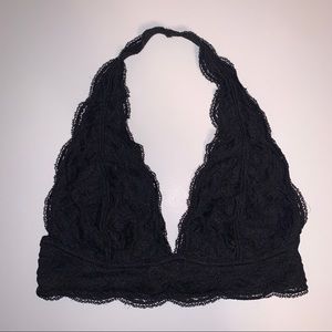 UO Black Out From Under Lace Halter Bra - Size S